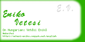 eniko vetesi business card
